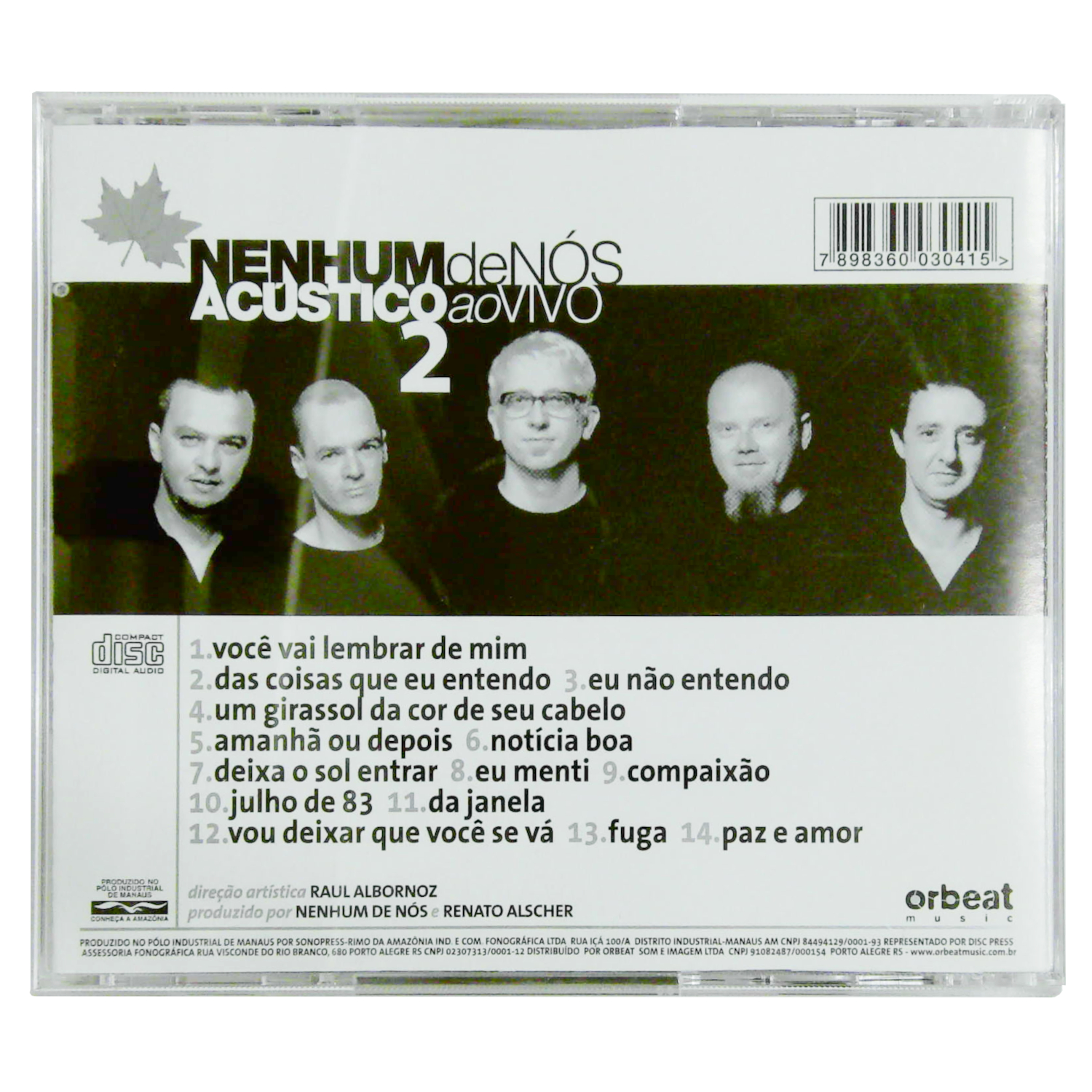 Back Picture of CD - Nenhum de Nós - Acústico Ao Vivo 2